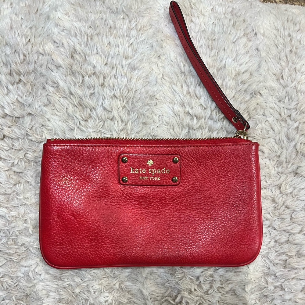 Kate Spade Red Leather Wristlet